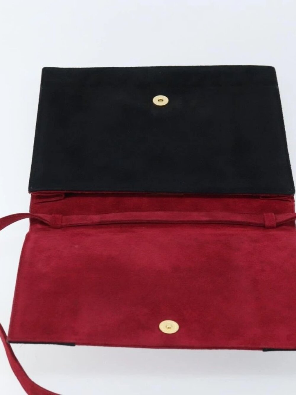 SAINT LAURENT Shoulder Bag Suede Bordeaux Gold Auth 172534 - Picture 10 of 16